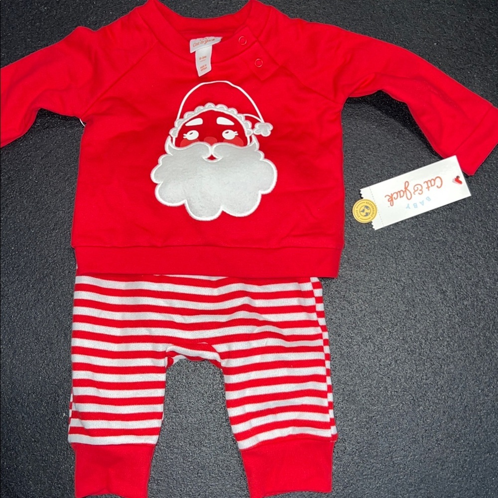 Cat & Jack Red Baby Outfit with Santa